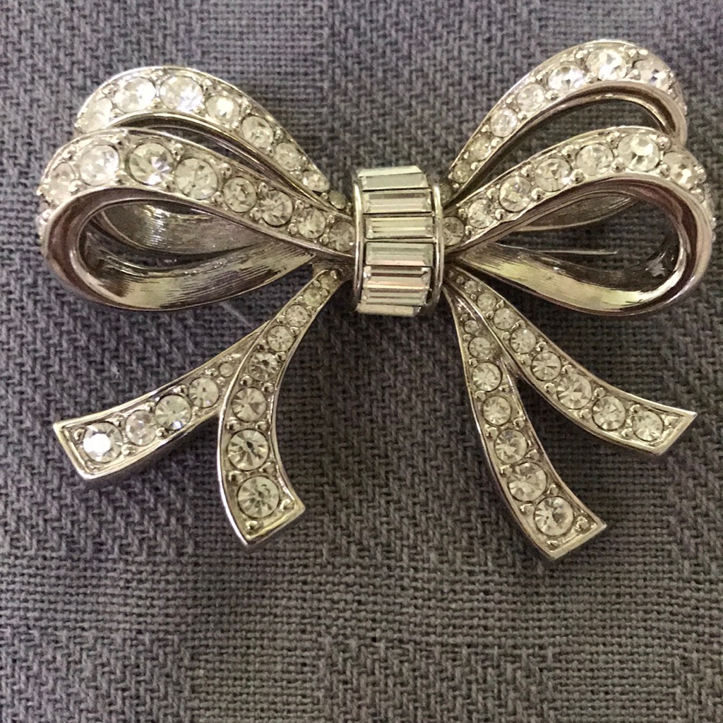 Double Bow Swarovski Brooch